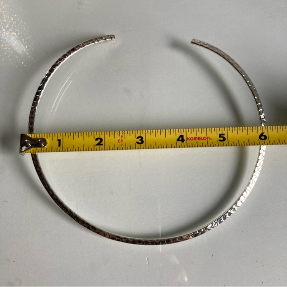 Textured Silver Tone Choker Necklace - Picture 2 of 5